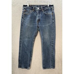 Levis 505 Jeans Mens 34x30 Blue Denim Regular Fit Workwear Grunge Skater